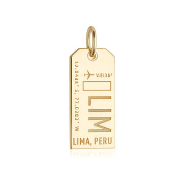 Lima Peru LIM Luggage Tag Charm Gold