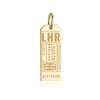 Gold Vermeil England Charm, LHR London Luggage Tag - JET SET CANDY  (2339333210170)