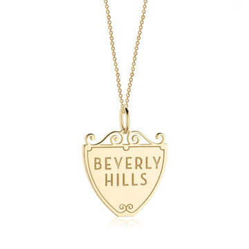 90210 Sign Charm Beverly Hills Los Angeles Gold