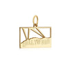 Los Angeles Hollywood Hills Sign Charm Solid Gold