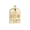 Solid Gold Martha's Vineyard Charm, MVY Luggage Tag - JET SET CANDY  (1720193515578)