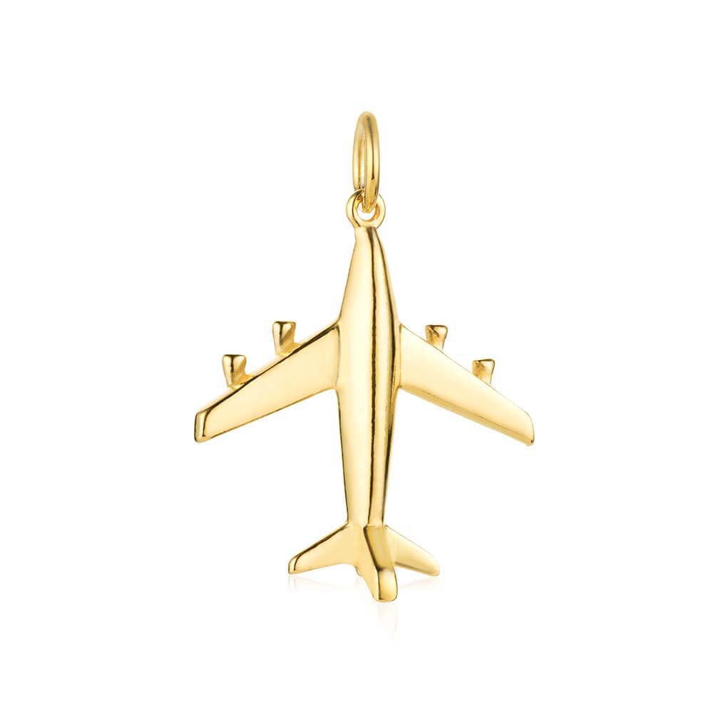 Gold Airplane Charm, Medium - JET SET CANDY  (1720177852474)