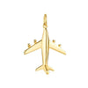 Airplane Charm Solid Gold Medium