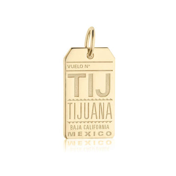 Gold Travel Charm, TIJ Tijuana Luggage Tag