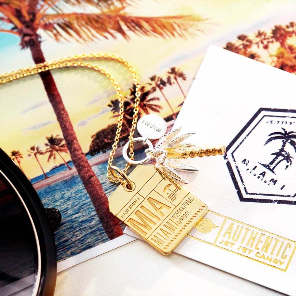 Palm Tree Charm, Two-Tone - JET SET CANDY (1720177066042)