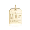 Miami Florida USA MIA Luggage Tag Charm Solid Gold