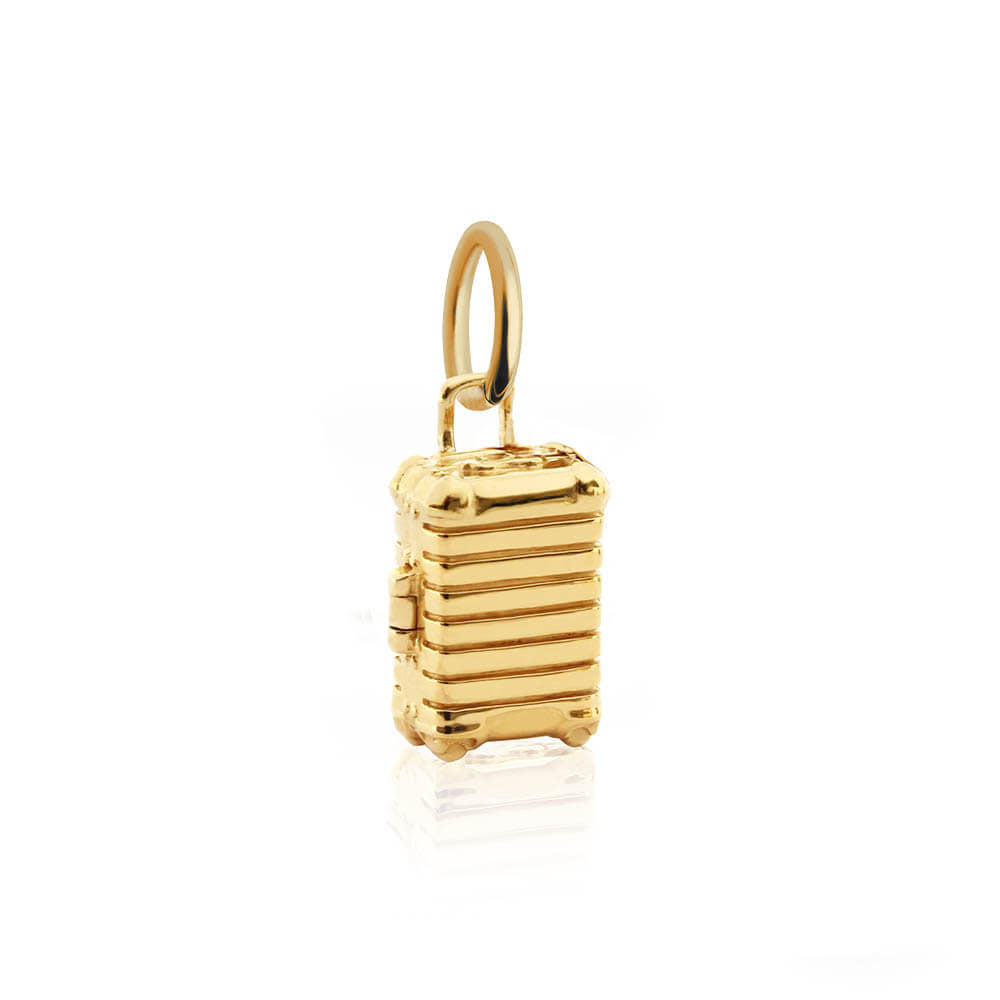 Solid Gold Smart Suitcase Charm, Medium - JET SET CANDY (7535262236920)