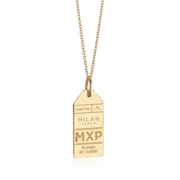 Milan Italy MXP Luggage Tag Charm Solid Gold