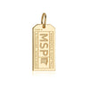 Minneapolis Minnesota USA MSP Luggage Tag Charm Solid Gold