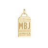 Montego Bay Caribbean MBJ Luggage Tag Charm Solid Gold