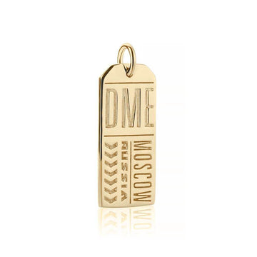 Solid Gold Russia Charm, DME Moscow Luggage Tag