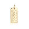 Nantucket Massachusetts USA ACK Luggage Tag Charm Gold