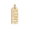 Naples Florida USA APF Luggage Tag Charm Solid Gold