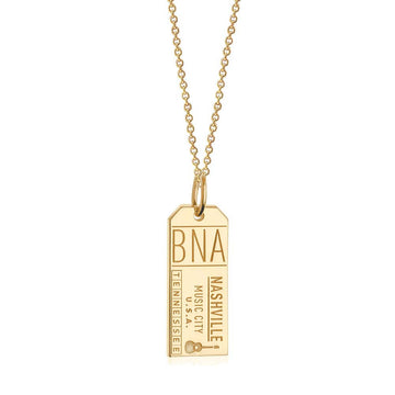 Nashville Tennessee USA BNA Luggage Tag Charm Gold