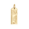 Nashville Tennessee USA BNA Luggage Tag Charm Solid Gold