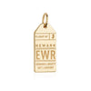 Newark New Jersey USA EWR Luggage Tag Charm Gold