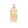 Solid Gold USA Charm, EWR Newark Luggage Tag - JET SET CANDY  (1720183488570)