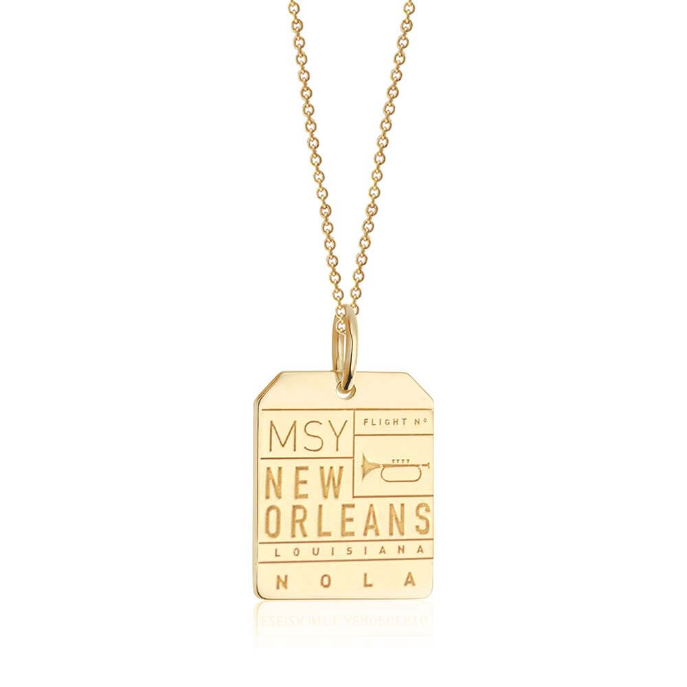 Gold New Orleans Charm, MSY Luggage Tag (SHIPS JUNE) - JET SET CANDY  (2268483289146)