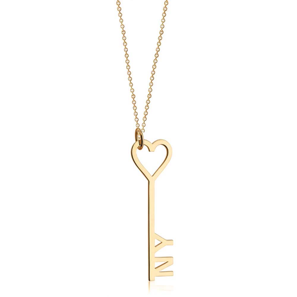 Gold I Love New York Key & Heart Charm - JET SET CANDY  (1720174968890)