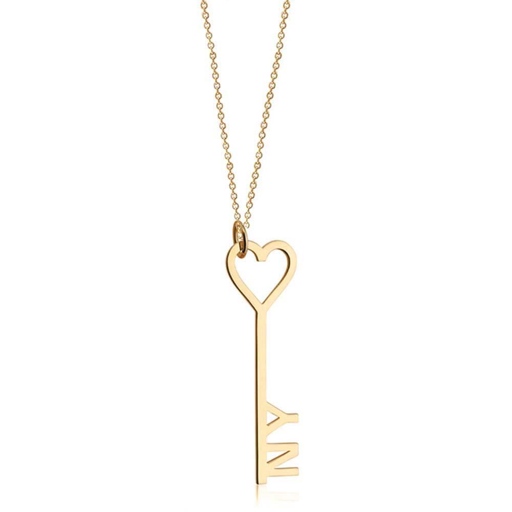 Gold I Love New York Key & Heart Charm - JET SET CANDY  (1720174968890)
