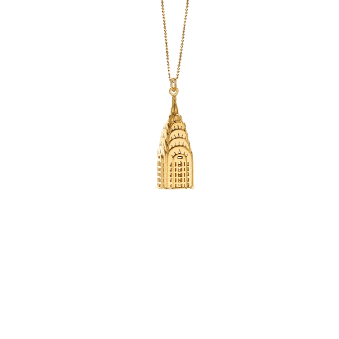 New York Gold Charm, Chrysler Building - JET SET CANDY  (1720174805050)