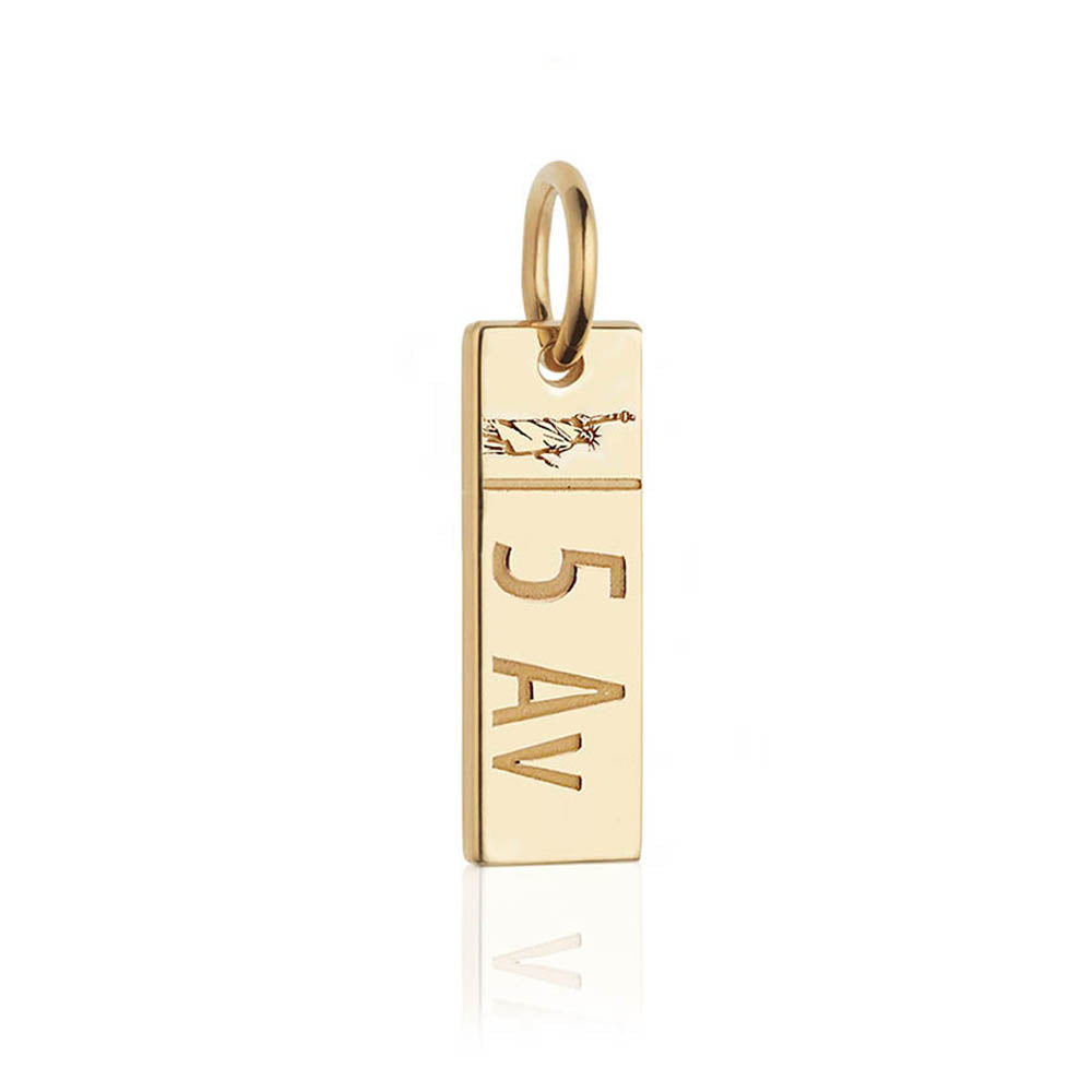 PRE-ORDER Gold Fifth Avenue 5th New York Sign Charm (SHIPS JULY) - JET SET CANDY  (4508331245656)