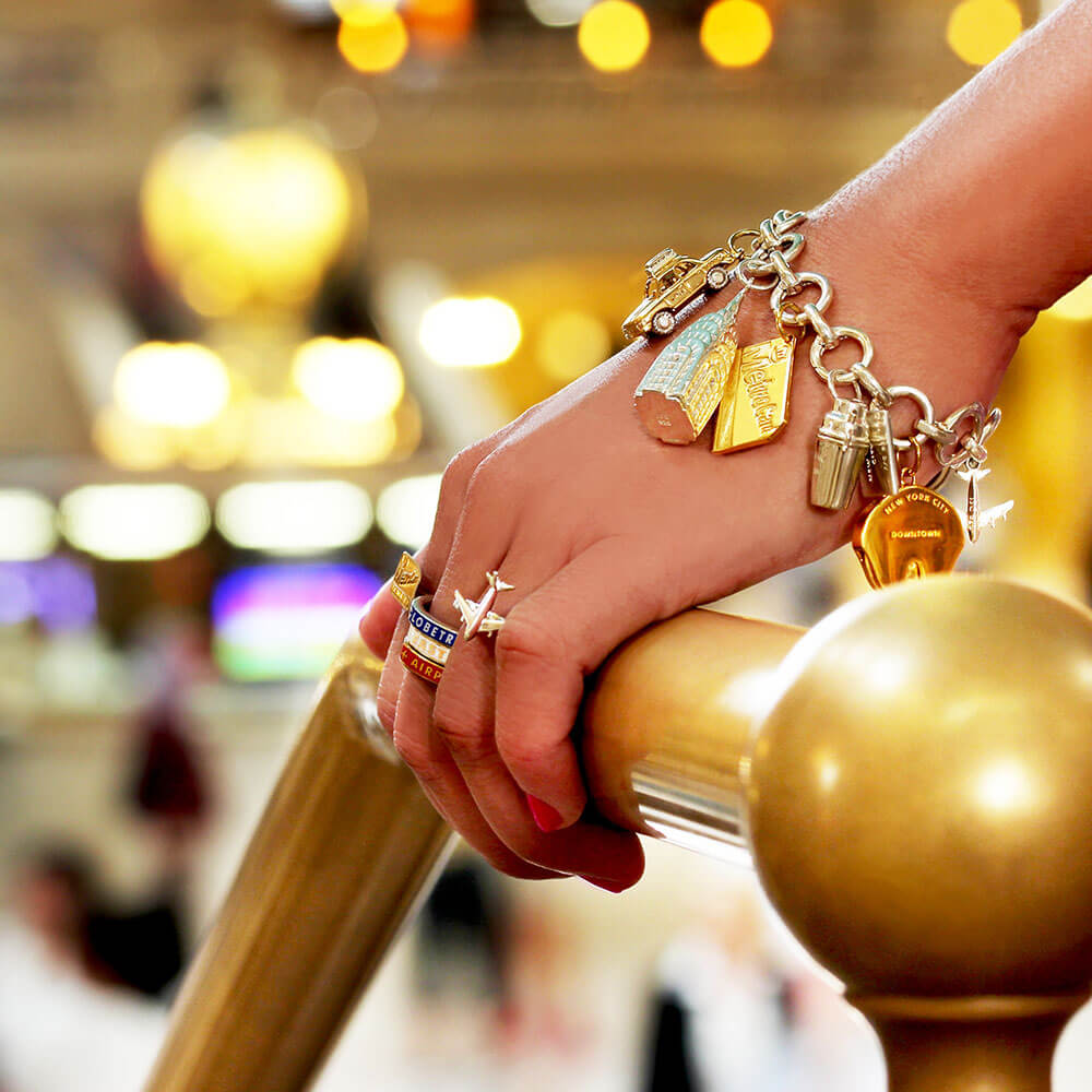 Gold New York Charm, Uptown/Downtown Spinner - JET SET CANDY  (1720173330490)