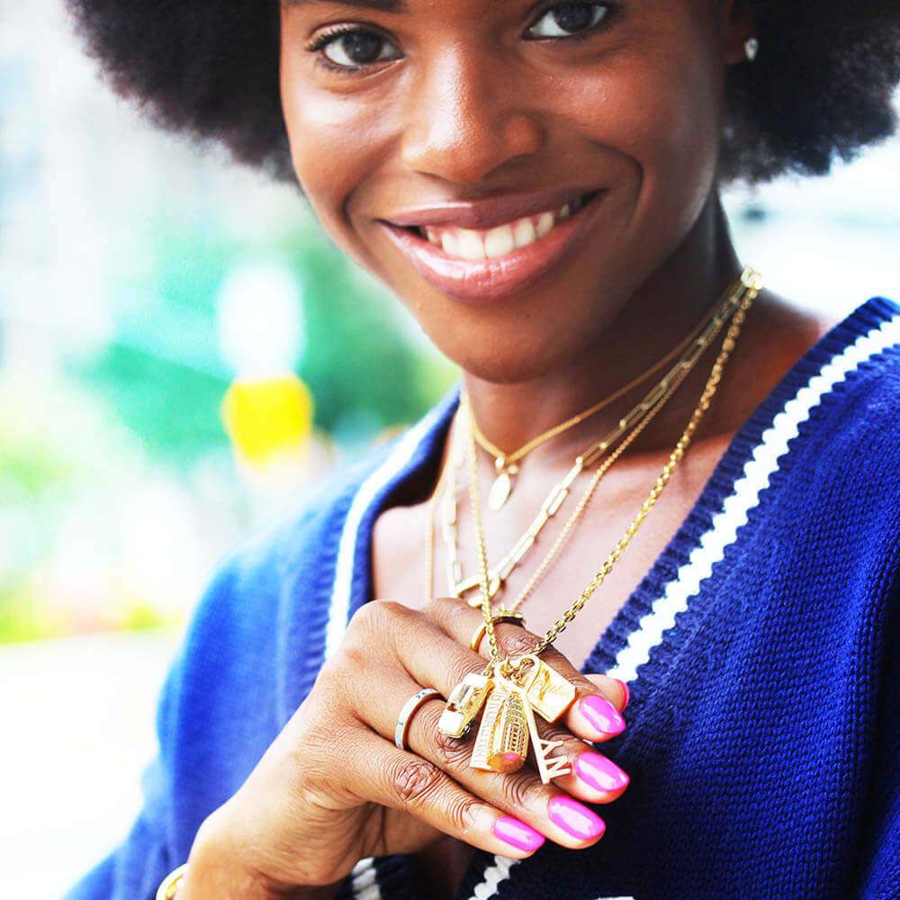 Solid Gold New York Key & Heart Charm - JET SET CANDY (6963156648120)