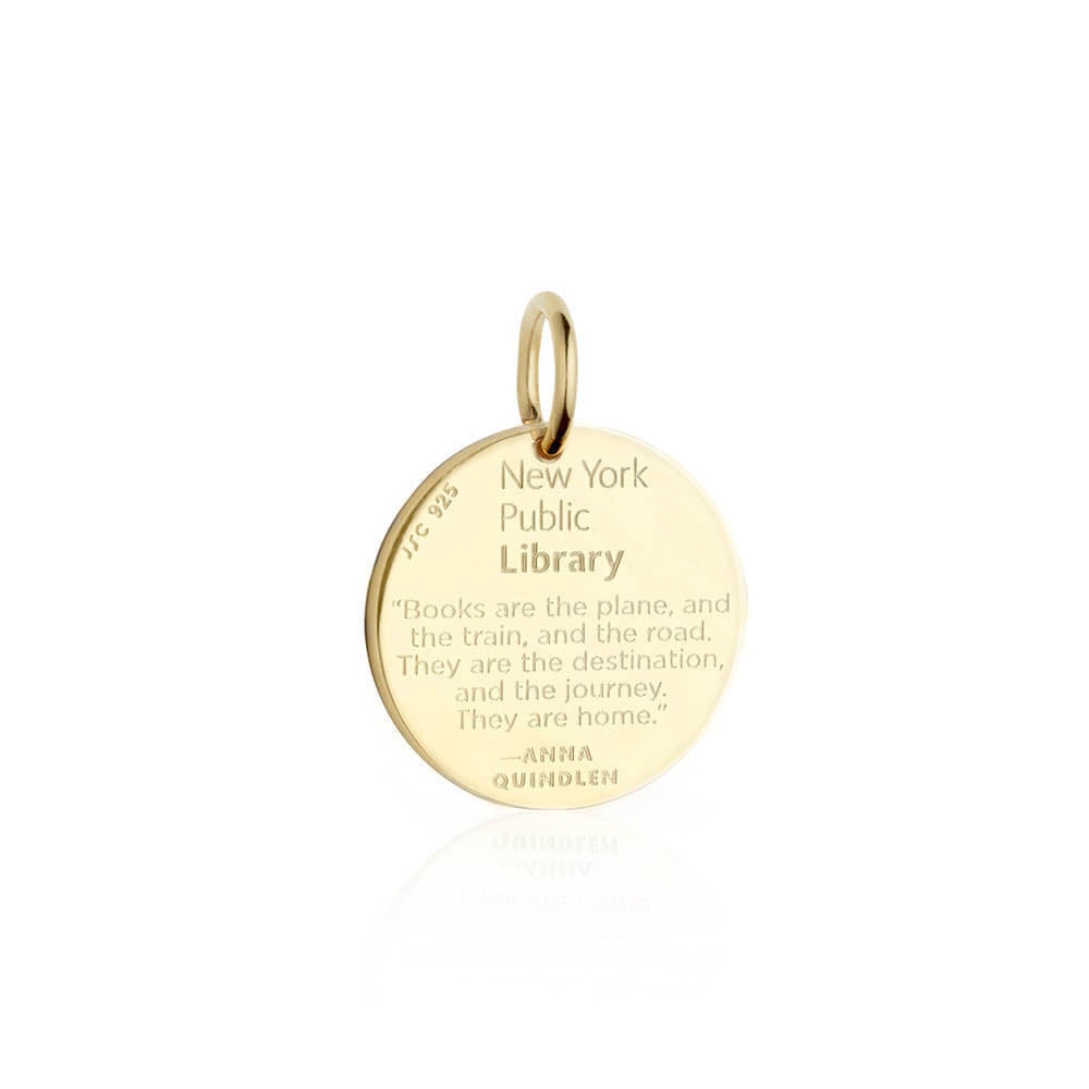 Gold New York Public Library Charm - JET SET CANDY  (4571640299608)