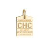 Gold New Zealand Charm, CHC Christchurch Luggage Tag - JET SET CANDY  (1720196628538)