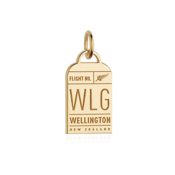 Wellington New Zealand WLG Luggage Tag Charm Gold