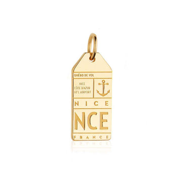 Nice France NCE Luggage Tag Charm Gold