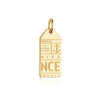 Gold Vermeil France Charm, NCE Nice Luggage Tag - JET SET CANDY  (1720185847866)