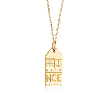 Nice France NCE Luggage Tag Charm Gold