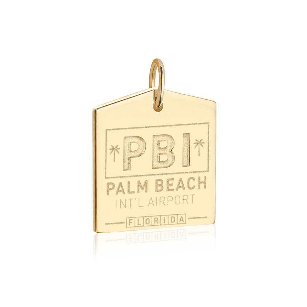 Palm Beach Florida USA PBI Luggage Tag Charm Solid Gold – JET SET