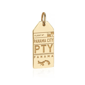Gold PTY Panama City Luggage Tag Charm