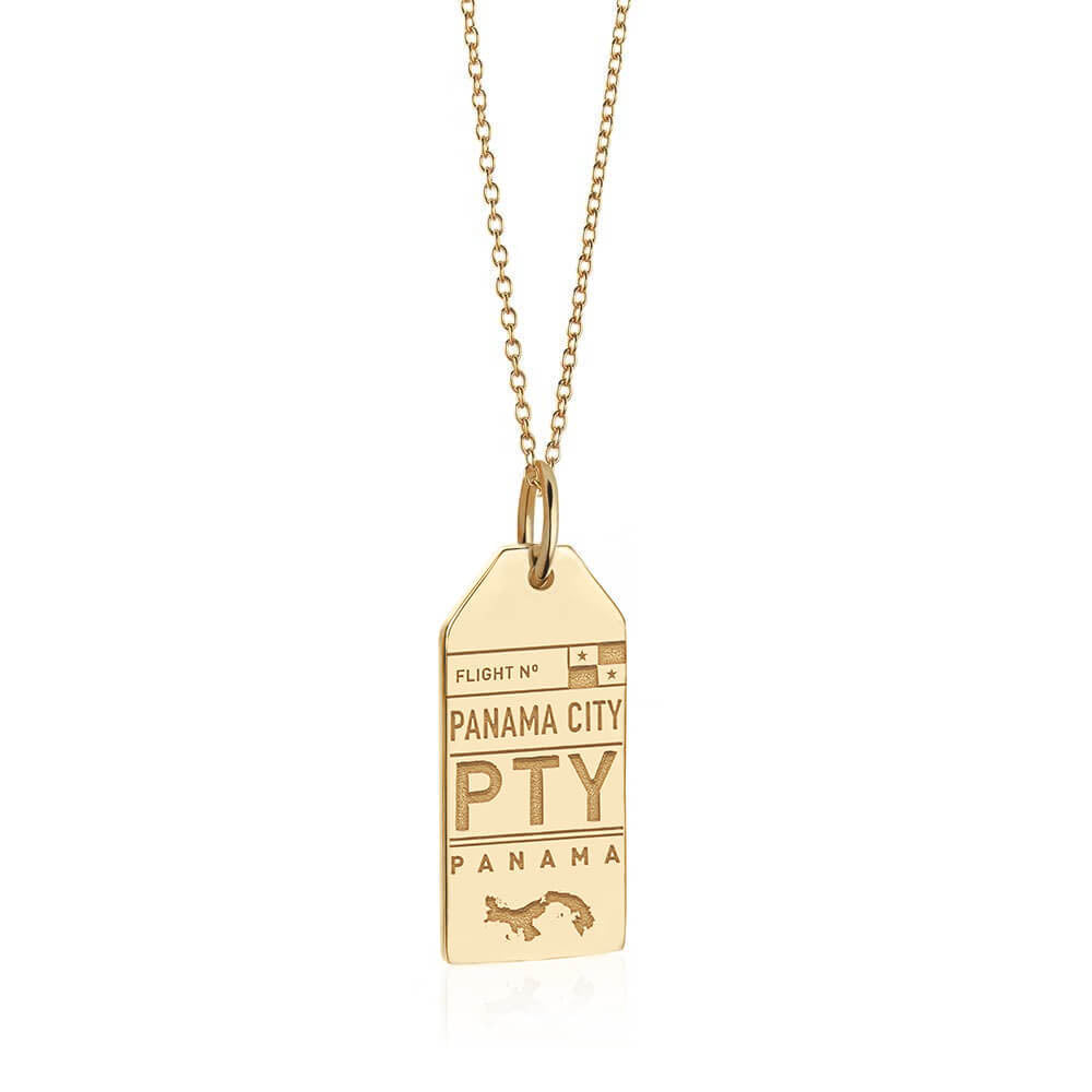 Gold PTY Panama City Luggage Tag Charm - JET SET CANDY (6080815431864)