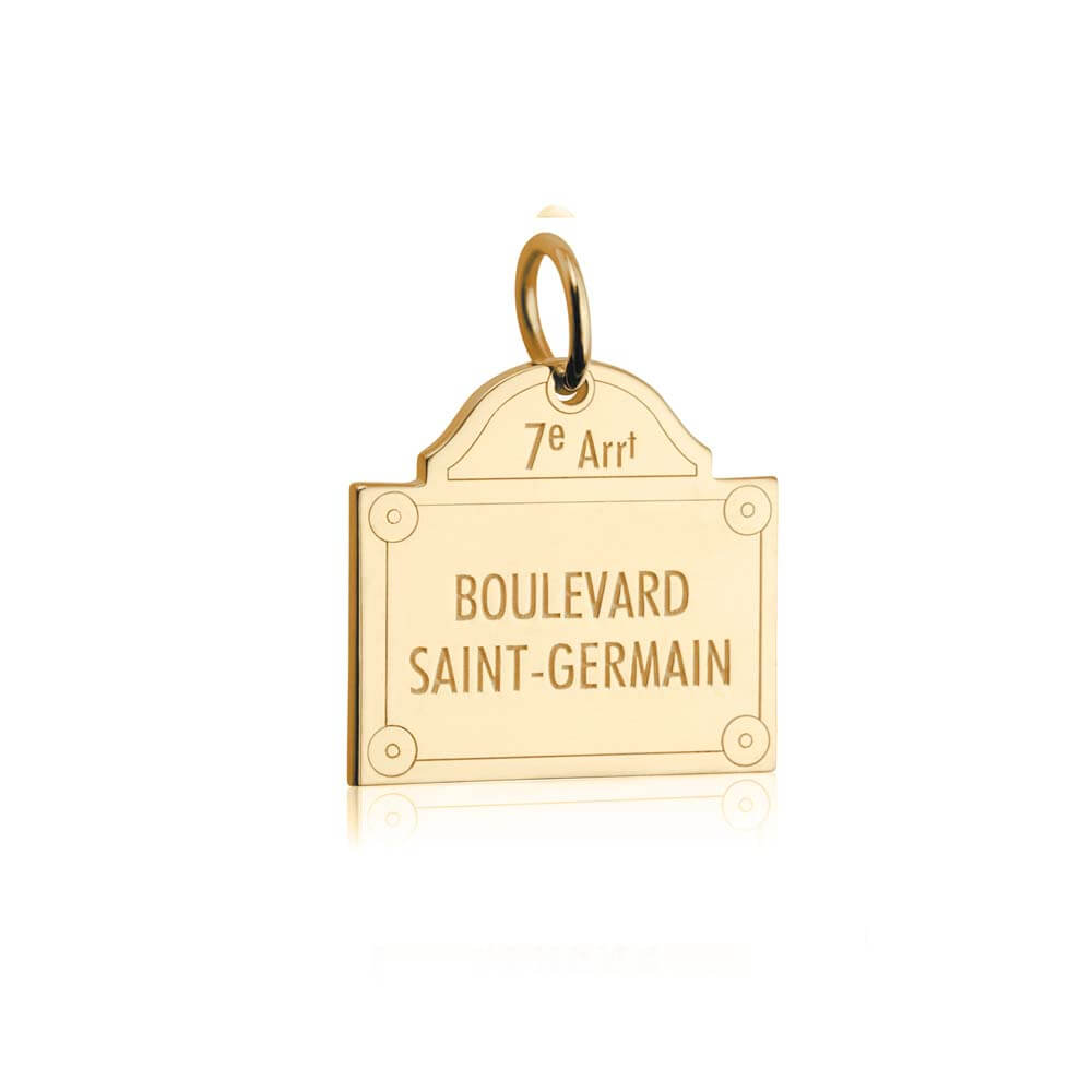 Solid Gold Paris Charm, Boulevard Saint-Germain - JET SET CANDY  (1720171364410)