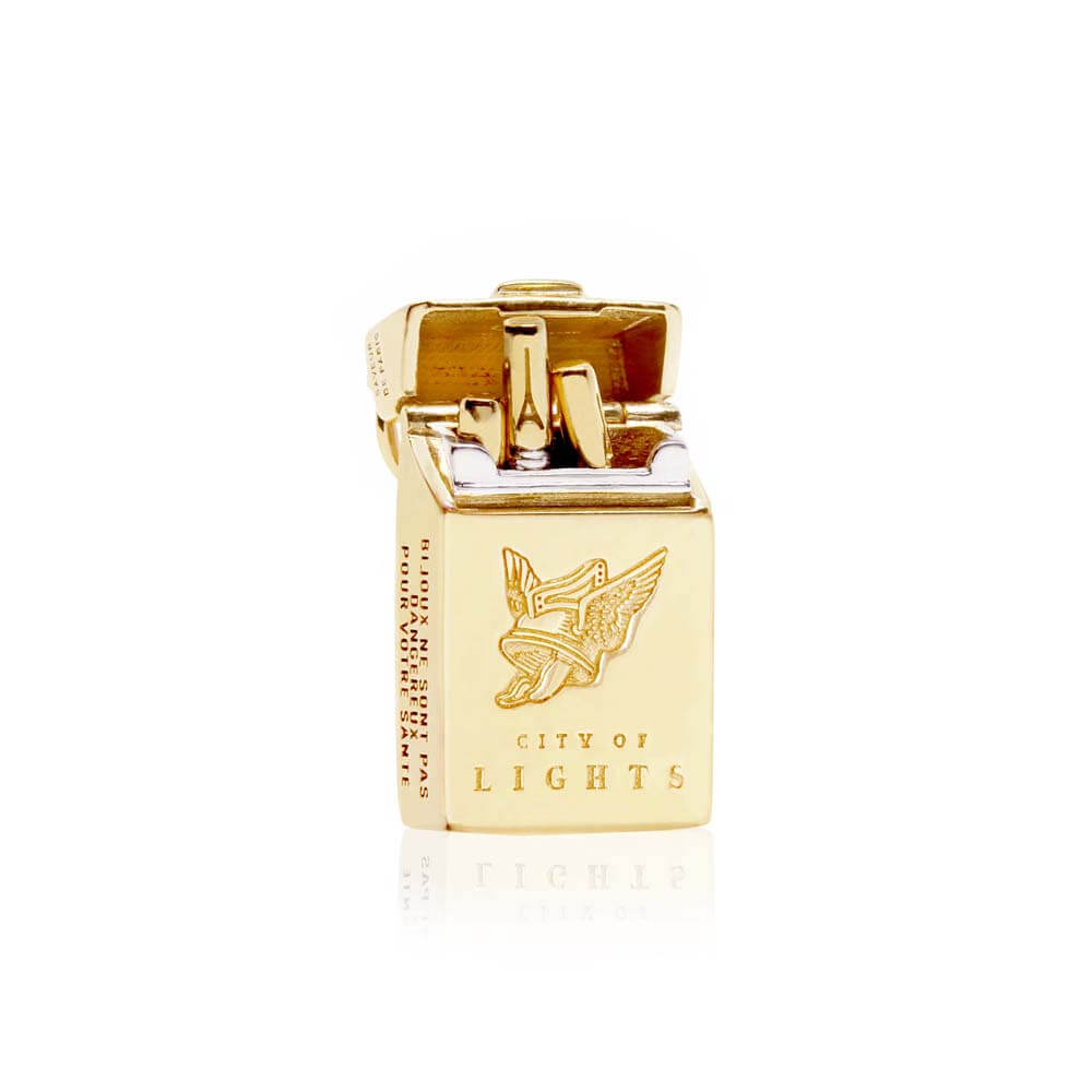 Solid Gold Gauloises French Cigarettes Charm - JET SET CANDY (1720171429946)