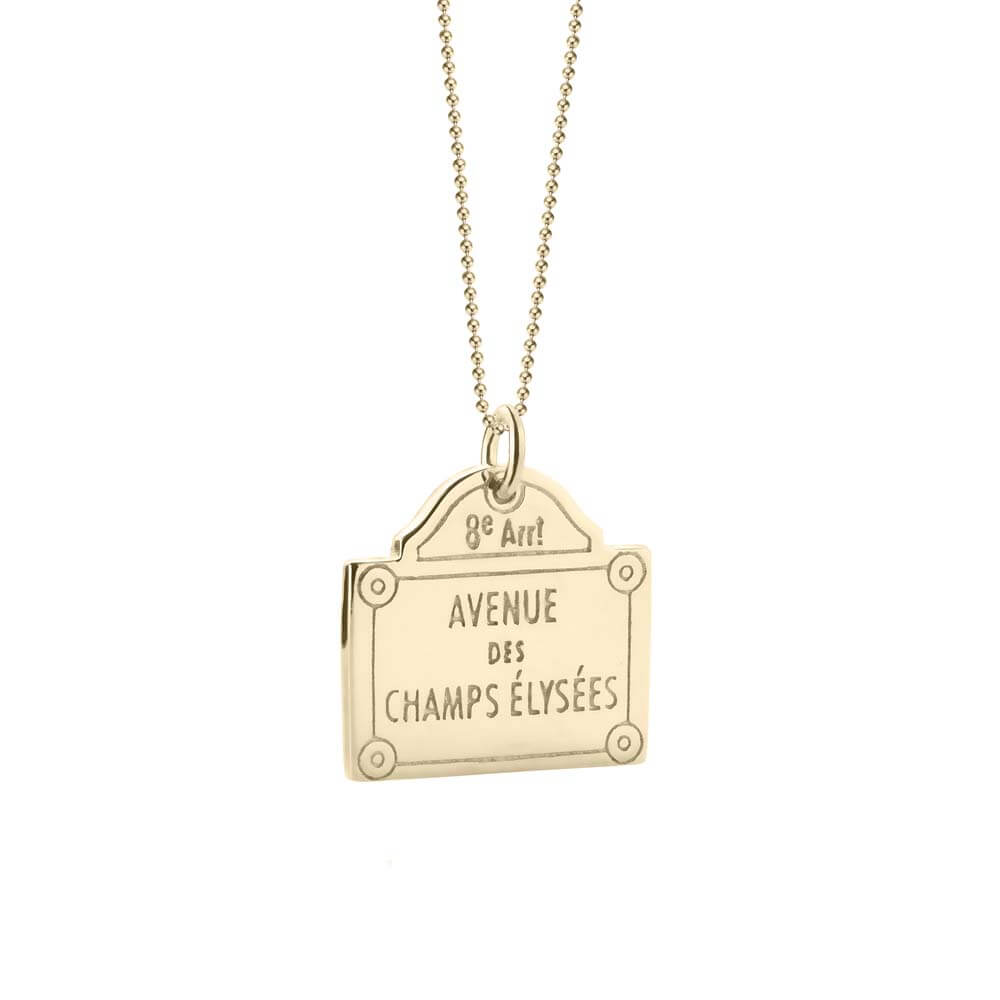 PRE ORDER: Solid Gold Champs-Élysées Sign Charm (4770101264472)