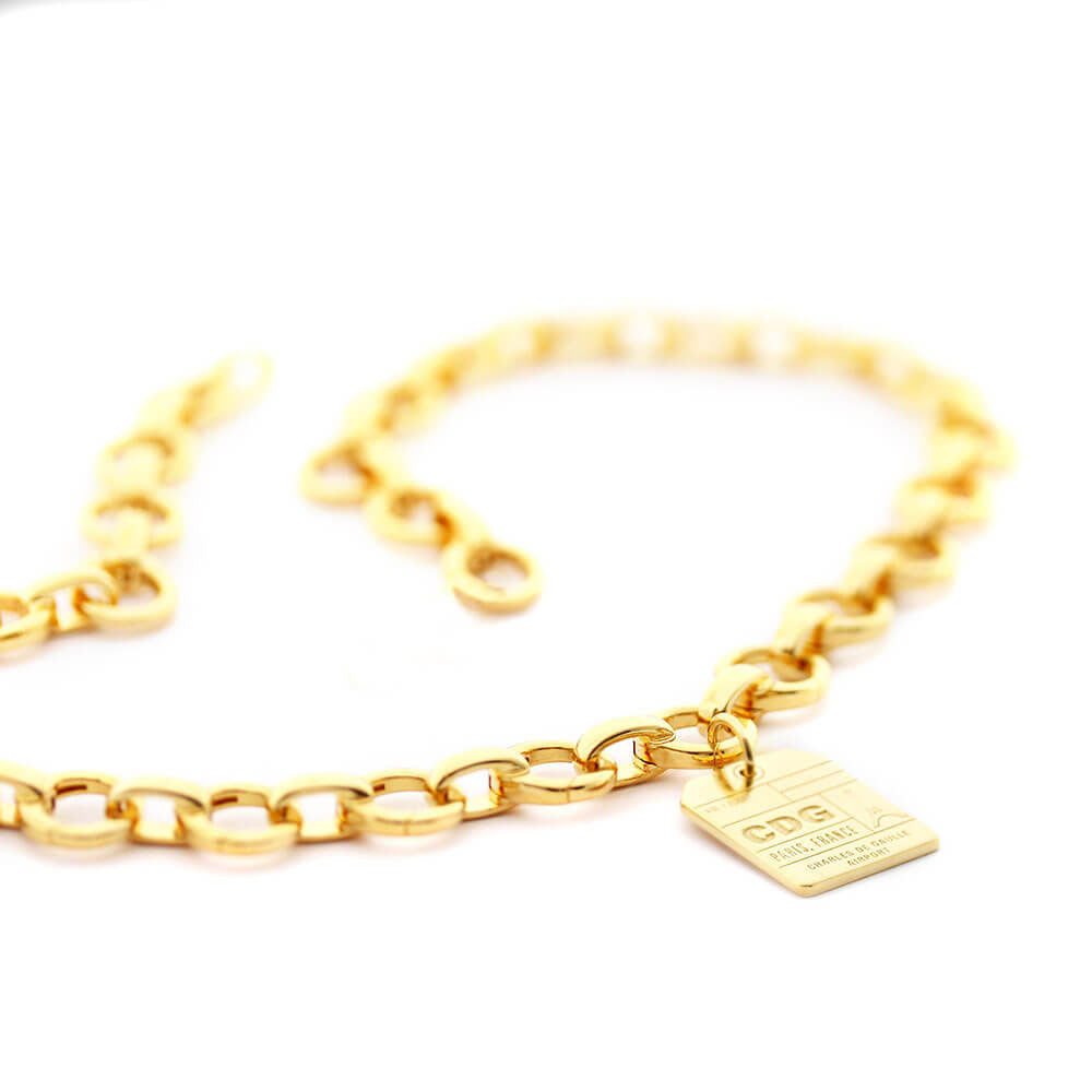 Solid Gold Infinity Link Charm Necklace - JET SET CANDY (6103382884536)