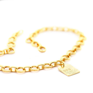 Infinity Link Charm Necklace, Solid Gold
