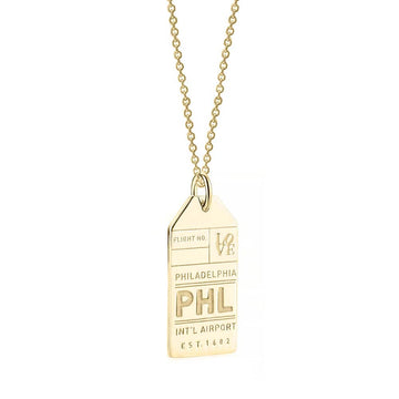 Philadelphia Pennsylvania USA PHL Luggage Tag Charm Gold