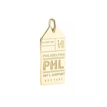 Philadelphia Pennsylvania USA PHL Luggage Tag Charm Gold