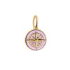 Gold Mini Pink Enamel Compass Charm (SHIPS JUNE) - JET SET CANDY  (4440630624344)