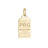 Gold Vermeil Czech Republic Charm, PRG Prague Luggage Tag - JET SET CANDY  (1720180899898)