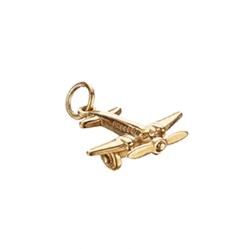 Propeller Airplane Charm Gold