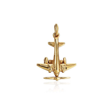 Propeller Airplane Charm Gold