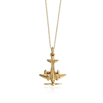 Propeller Airplane Charm Solid Gold
