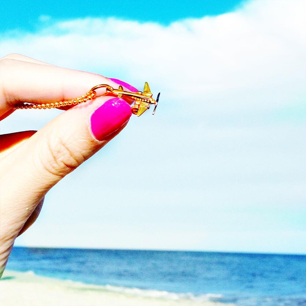 Gold Propeller Airplane Charm - JET SET CANDY  (1720177557562)